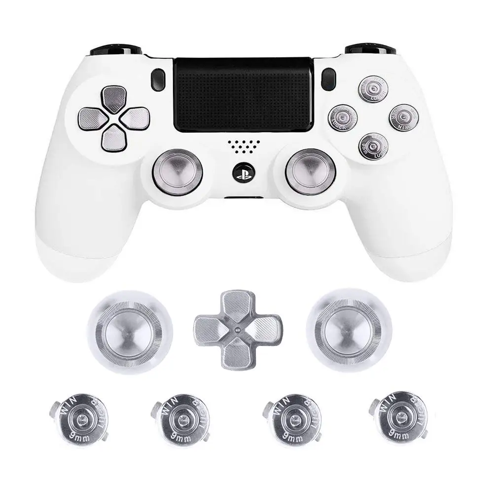 1set=6buc Aluminiu Argintiu Metal Glonț Butoane Analog Thumbstick Joystick Prindere Capace Pentru PlayStation 4 Pentru PS4 Gamepad Controller