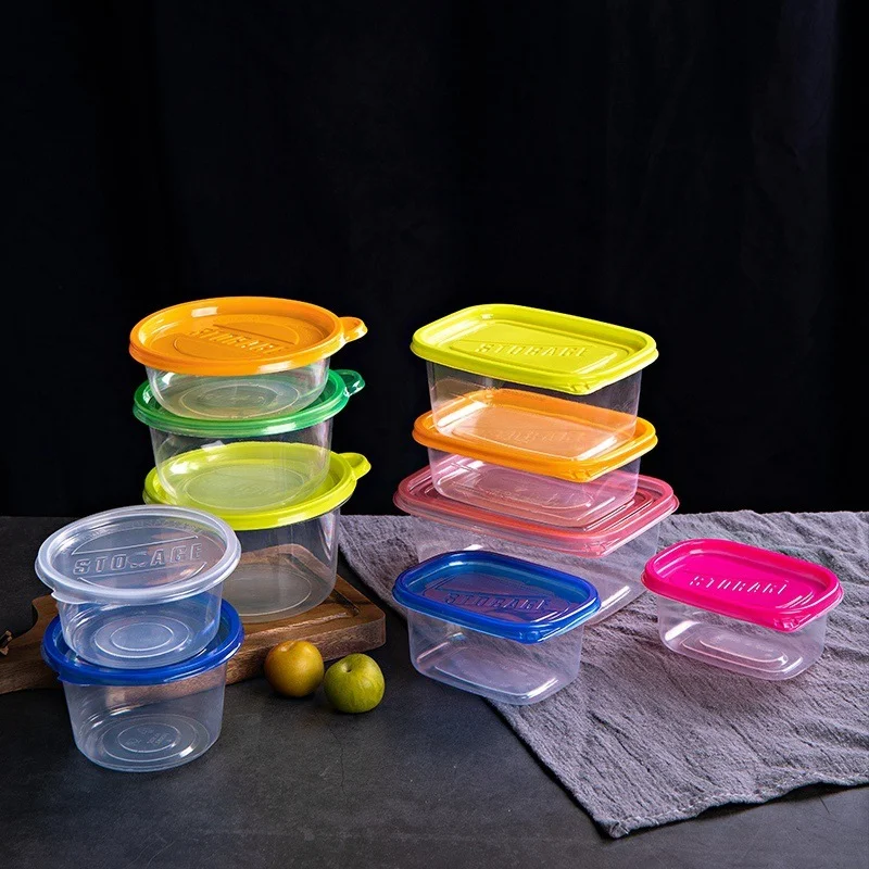 2 buc de Unică folosință Pătrat Rotund din Plastic Ambalaje Alimentare Cutie Îngroșa Criptate Transparent Takeaway Fast-Food Ambalaj Cutie cu Capac