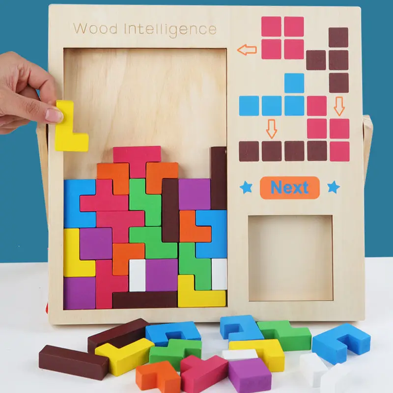 Creative De Gândire Logică Din Lemn Forme Geometrice Puzzle Blocuri De Învățare Preșcolară Joc Educativ Copilului, Jucarii Si Cadouri Noi