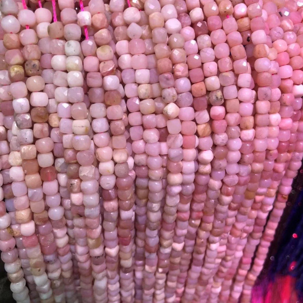 De înaltă Calitate Naturale Roz Opal Margele Forma Patrata Margele Fatetate pentru a Face Bijuterii Colier DIY Brățară Accesorii Dimensiune 4mm