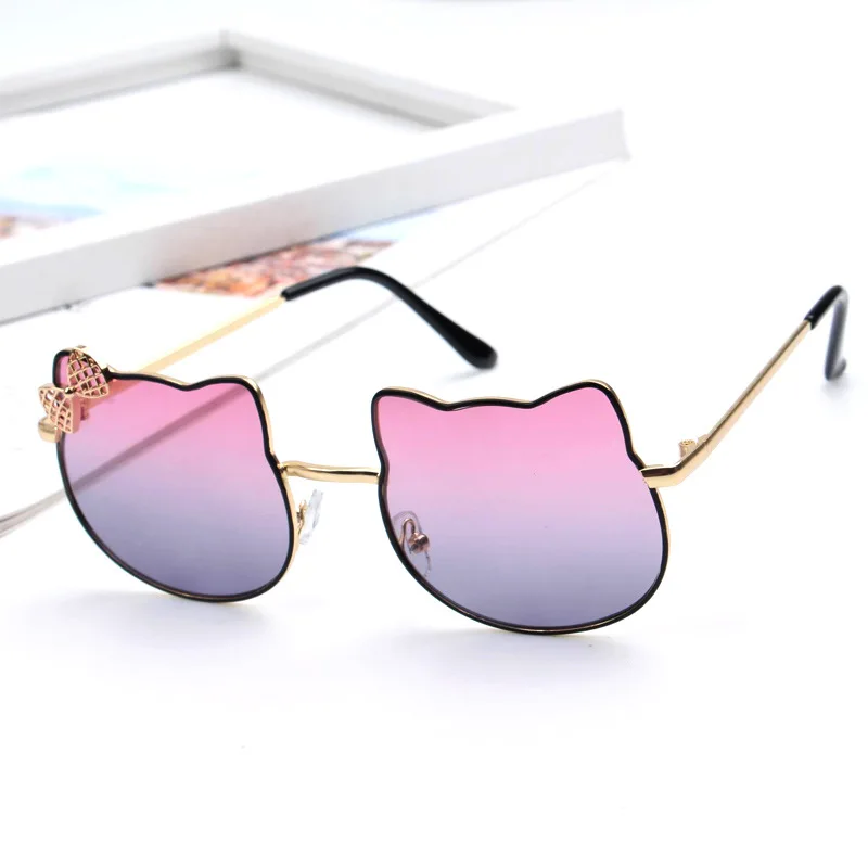 Ochelari de Soare pentru copii Baby Personalizate Bowknot UV Protectie ochelari de Soare Multicolor Lentile de Rășină cu Cadru Metalic Fete Tendințele 2021