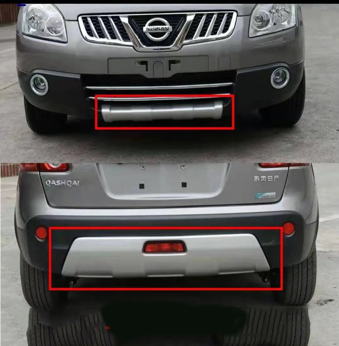 Pentru Nissan Qashqai ABS Fata + Bara Spate Protector Guard Placă de protecție 2 BUC 2007 2008 2009 2010 2011 2012 2013 styling Auto