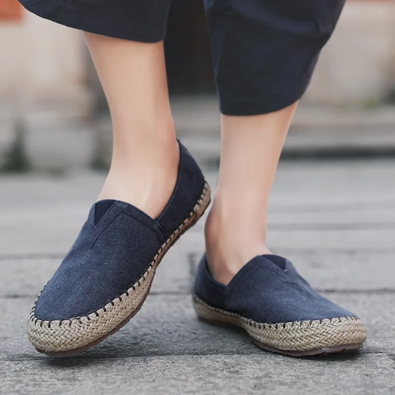Retro Pantofi de Panza pentru Barbati este Respirabil Subțire Leneș O Pedala de Pânză Pantofi de Paie Pantofi Naționale Valul Lenjerie de Valul Pantofi