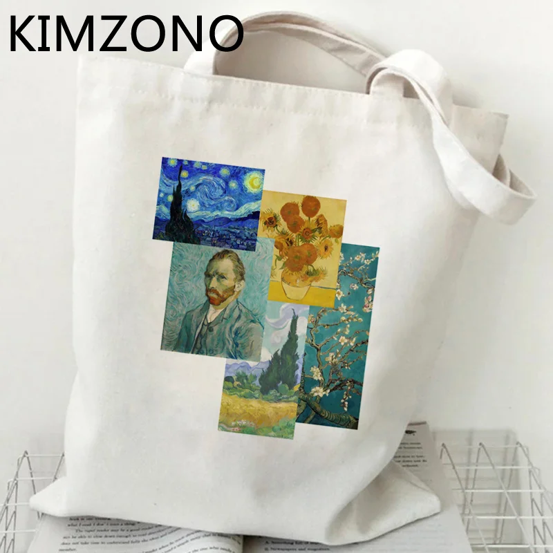 Van Gogh shopping bag sac de iută reutilizabile de cumpărături shopper tote geanta shopper pânză țesute bolsa compra tote personalizate