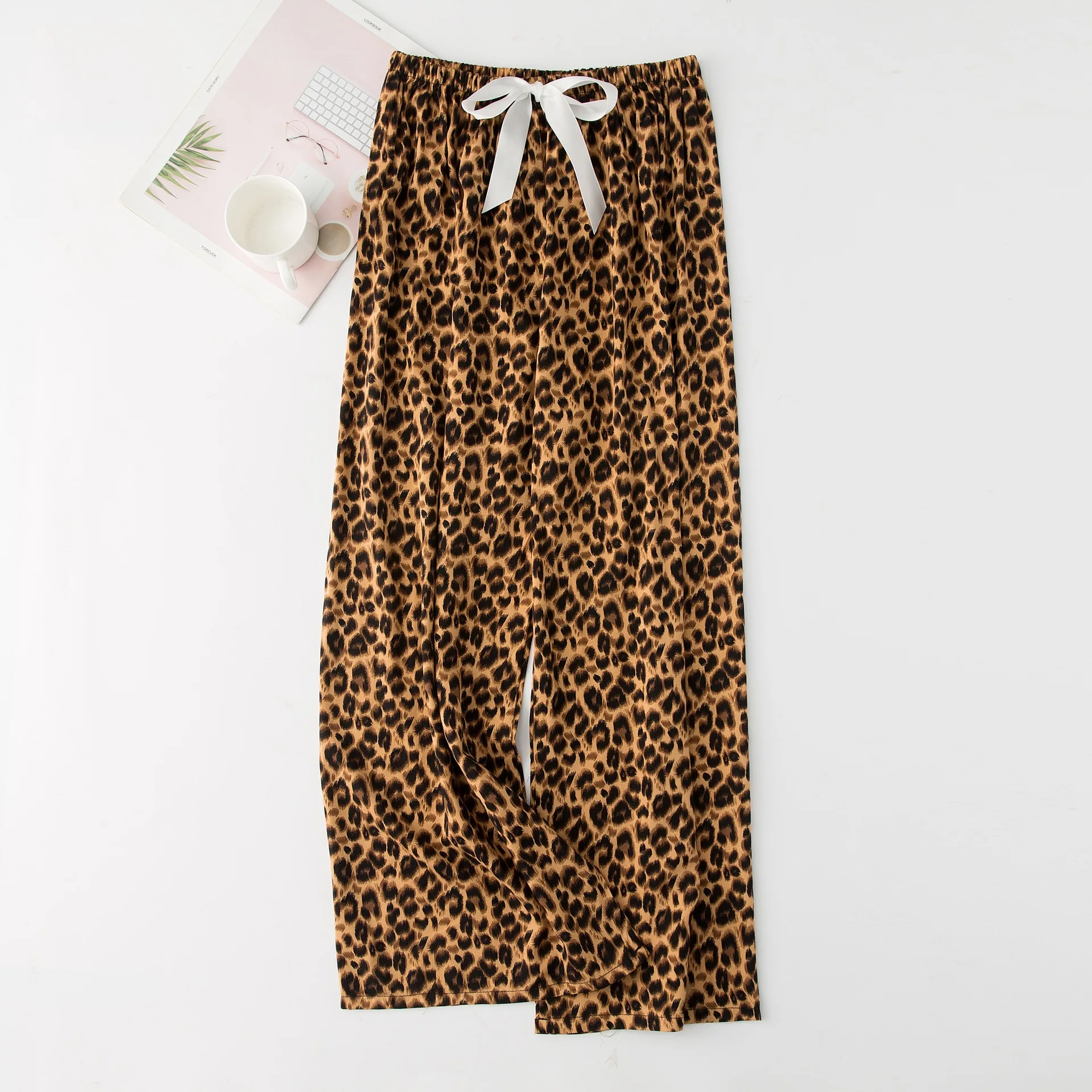 Vara, Pijamale Pentru Femei, Pijamale Leopard Imprimate Vrac Dormit Funduri Pantaloni De Bumbac De Sex Feminin Vițel Lungime Acasă Lounge Pantaloni