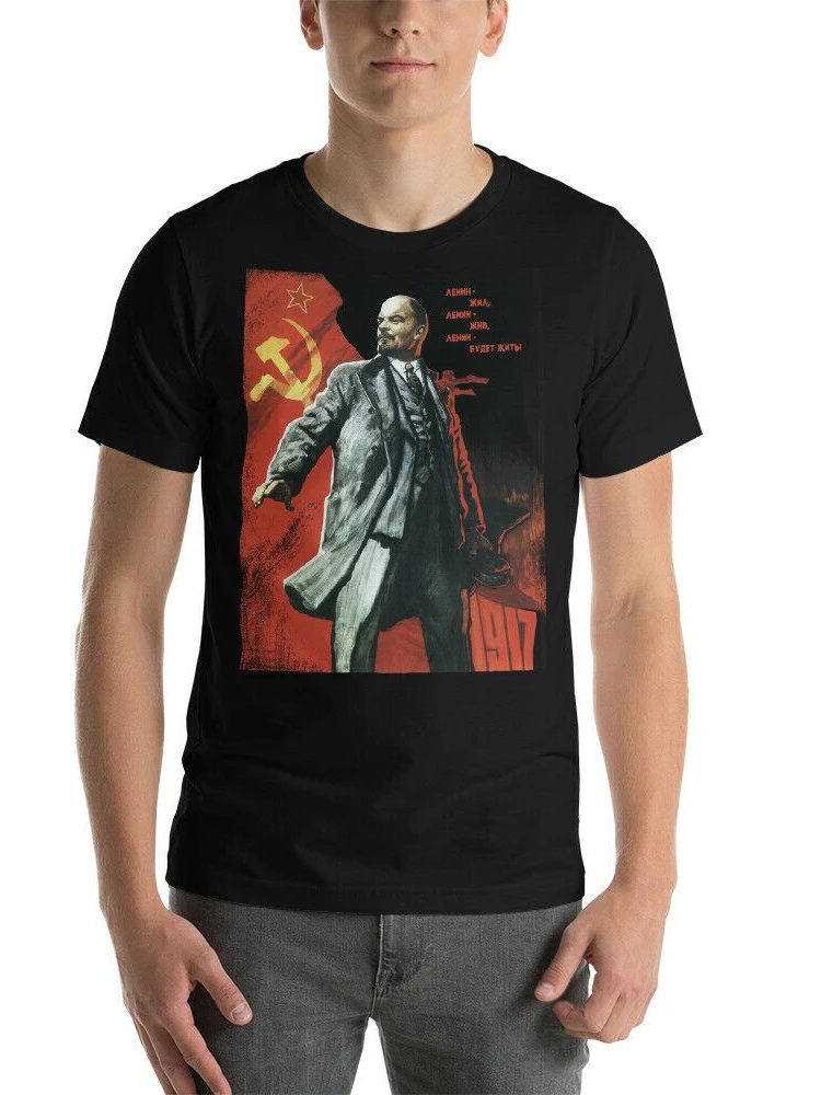 Vintage Propaganda Sovietică Vladimir Lenin, URSS rusă Tricou. Maneca scurta 100% Bumbac Casual T-shirt Vrac Top Nou Marimea S-3XL